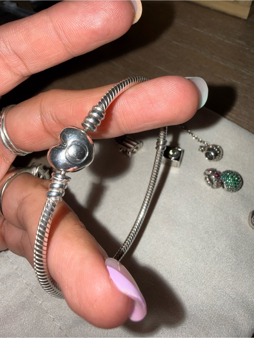 Pandora bracelet and two charms